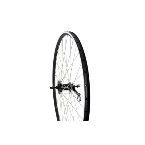 Achterwiel Remnaafwiel 28'' Dubbel velg Zwart-Grijs (Chroom spaken) *London/Trend/Roma*