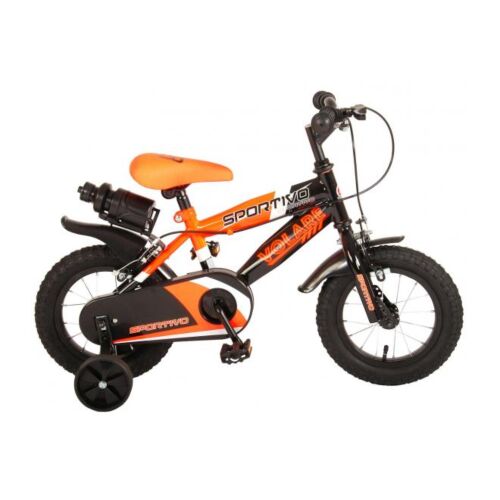 Volare Sportivo jongensfiets 12 inch neon oranje zwart twee handremmen 